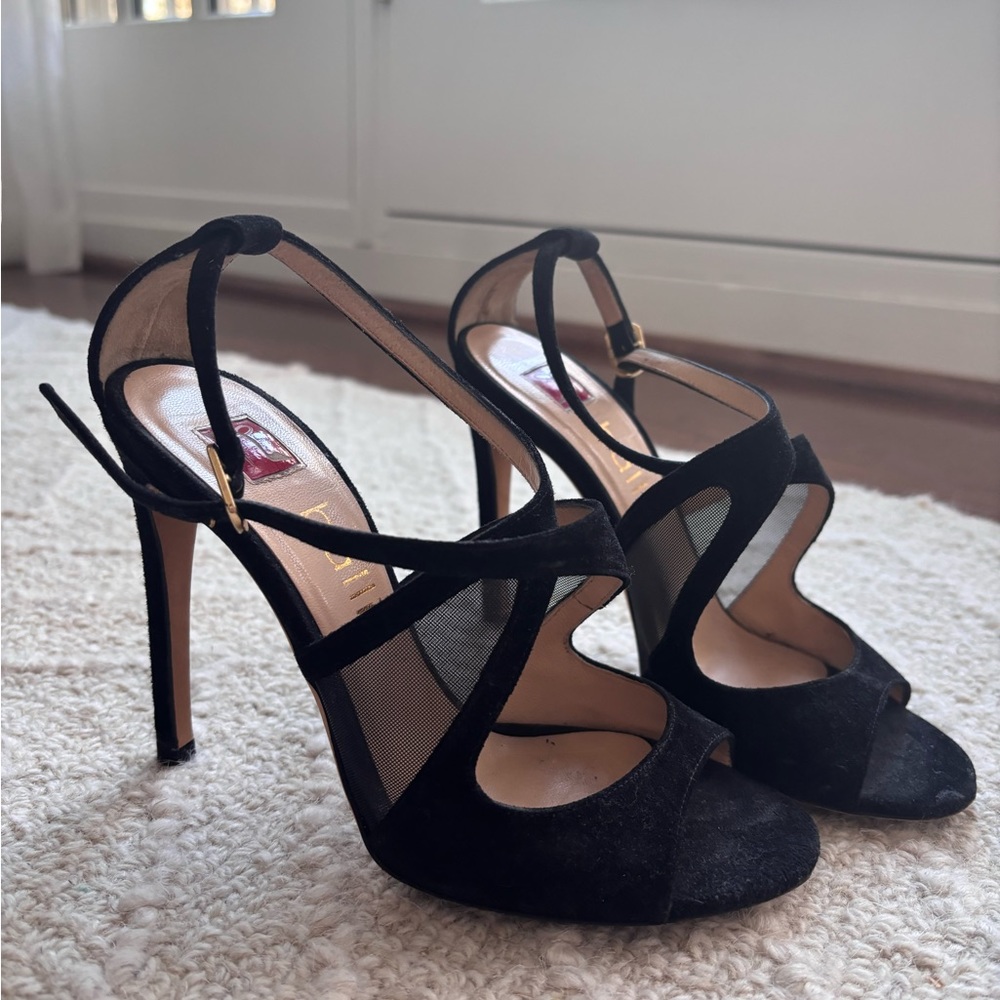 Ballin (Italian made) black sandal stilettos
